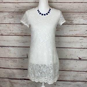 Papaya Small White Lace Cover Up Dress